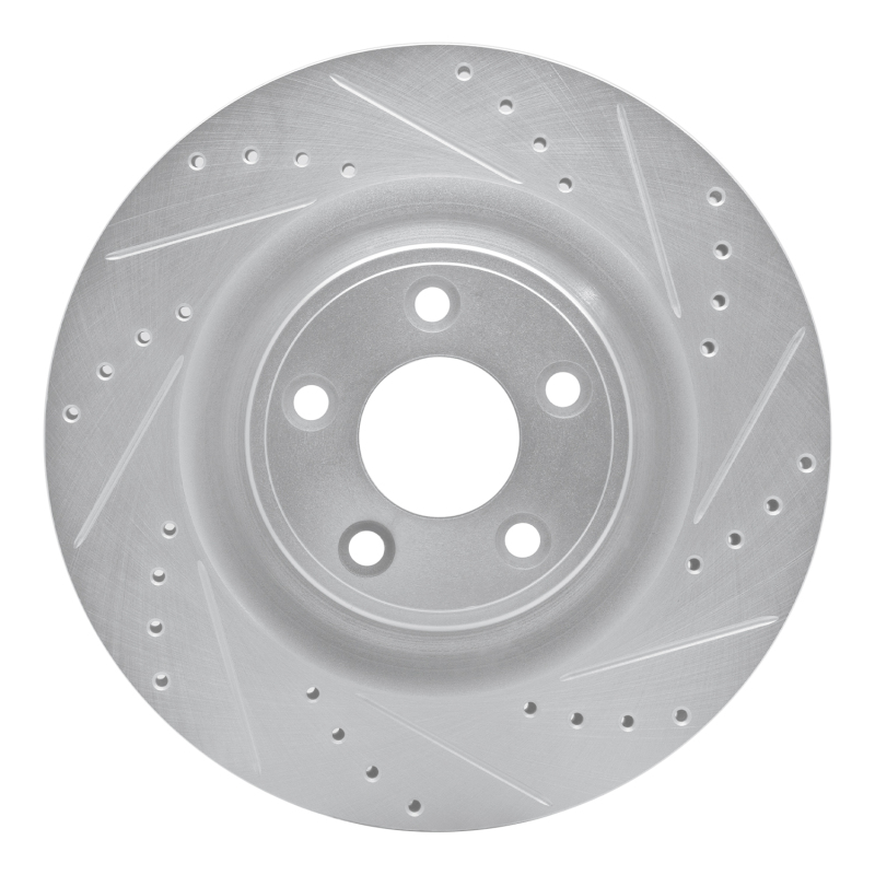 Picture of R1 14-21 Jaguar XJ Rear Right Drilled & Slotted Silver Brake Rotor
