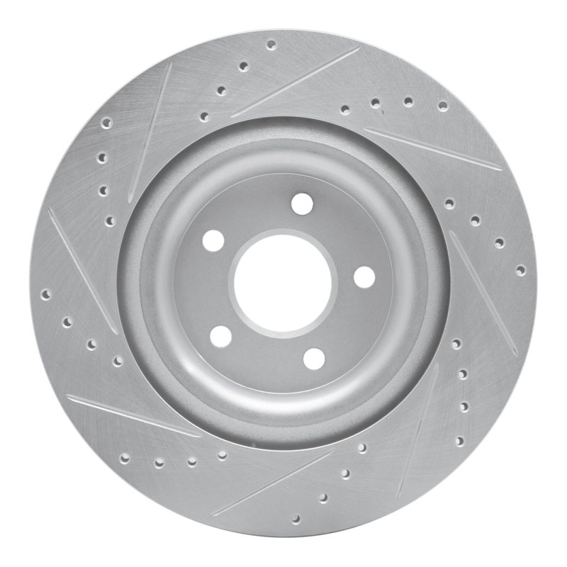 Picture of R1 14-21 Jaguar XJ Rear Right Drilled & Slotted Silver Brake Rotor