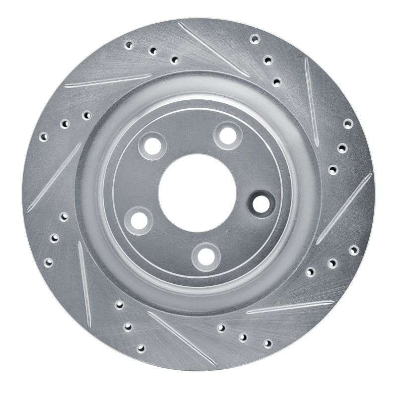Picture of R1 06-08 Jaguar S-Type Rear Right Drilled & Slotted Silver Brake Rotor