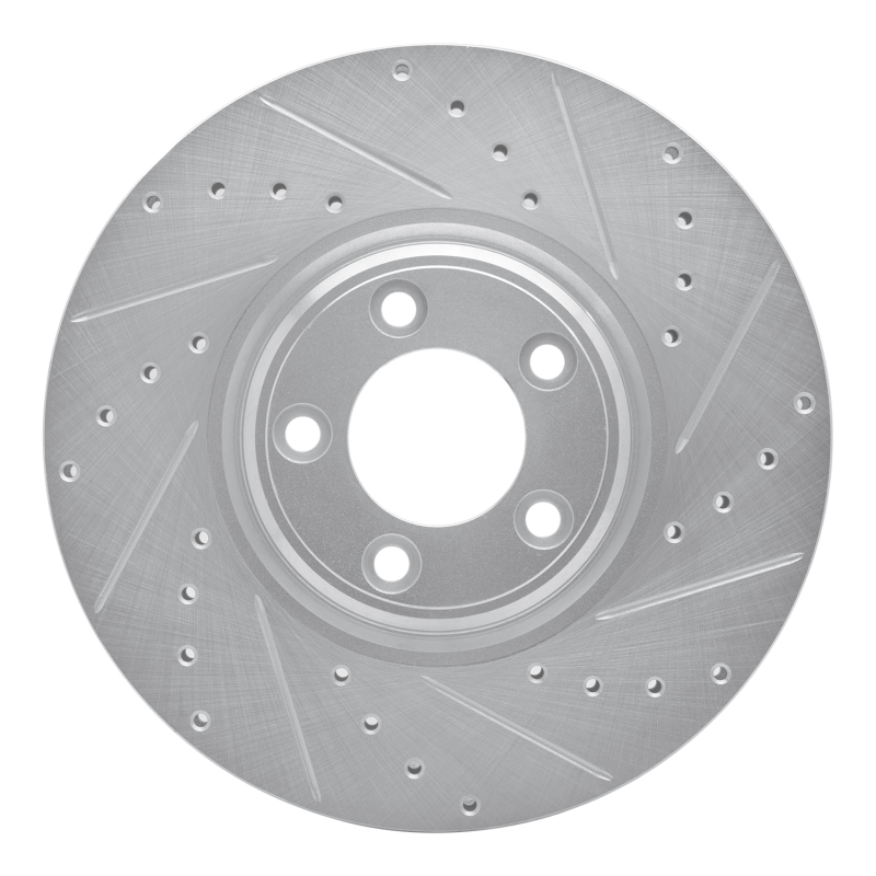 Picture of R1 03-05 Jaguar VanDEN PLAS Front Right Drilled & Slotted Silver Brake Rotor