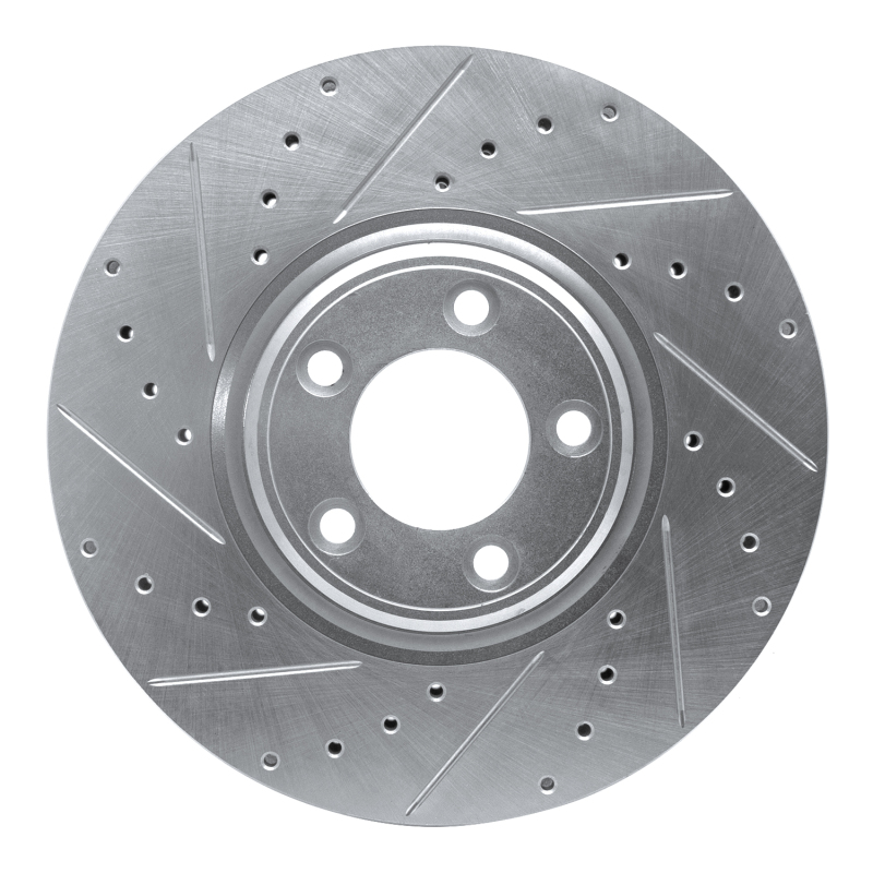 Picture of R1 03-05 Jaguar VanDEN PLAS Front Left Drilled & Slotted Silver Brake Rotor