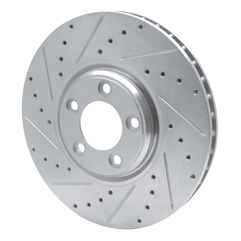 Picture of R1 03-05 Jaguar VanDEN PLAS Front Left Drilled & Slotted Silver Brake Rotor