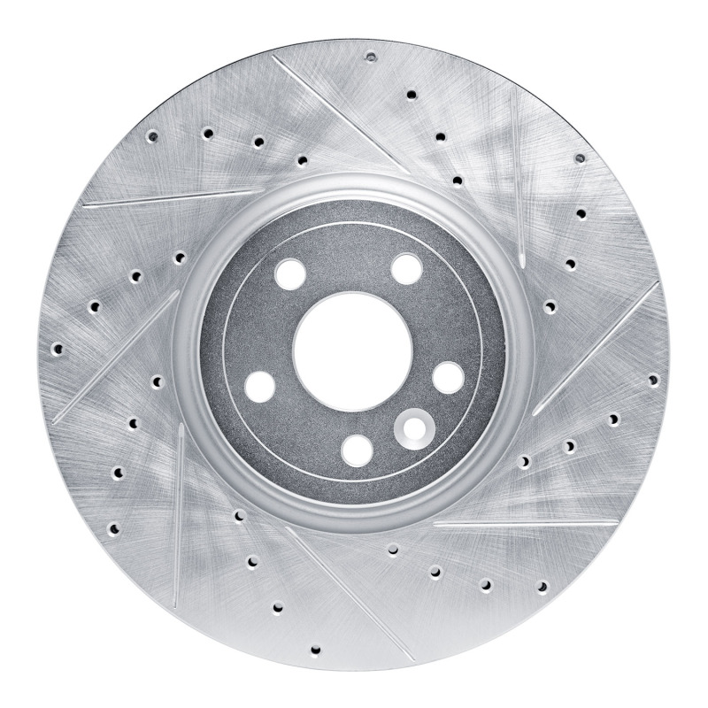 Picture of R1 17-20 Jaguar F-Pace Front Right Drilled & Slotted Silver Brake Rotor