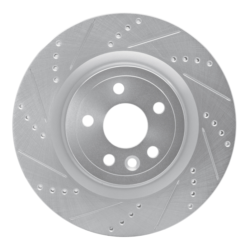 Picture of R1 17-20 Jaguar F-Pace Rear Left Drilled & Slotted Silver Brake Rotor