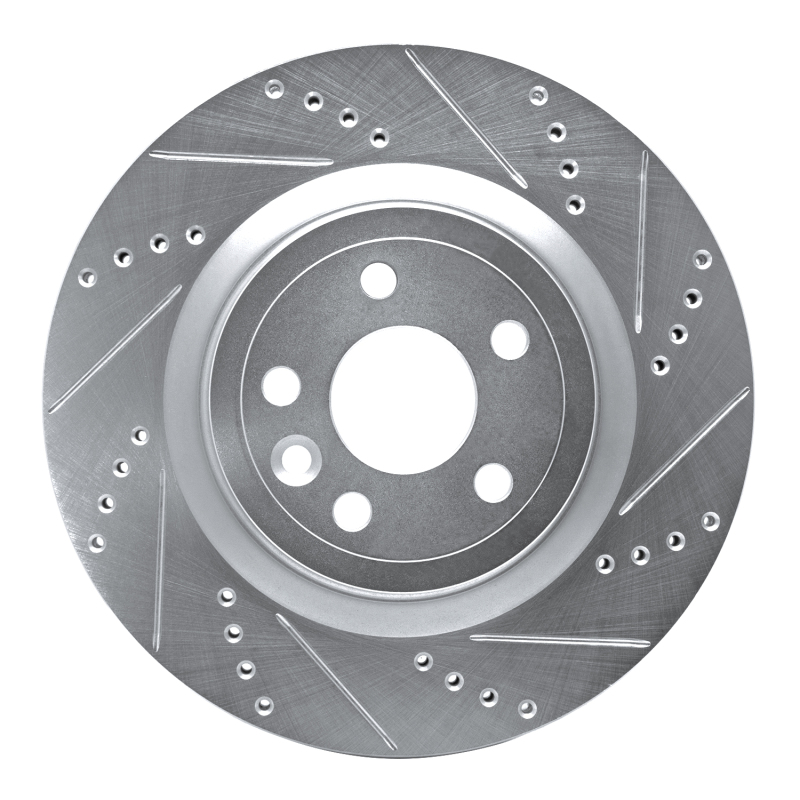 Picture of R1 17-20 Jaguar XE Rear Right Drilled & Slotted Silver Brake Rotor