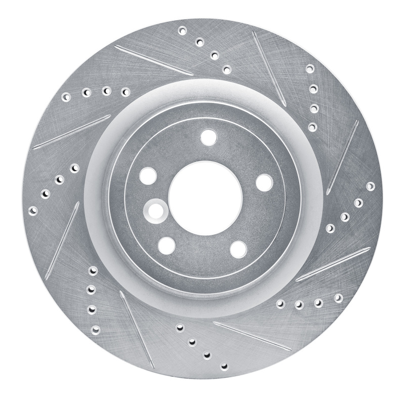 Picture of R1 16-24 Jaguar XF Rear Right Drilled & Slotted Silver Brake Rotor
