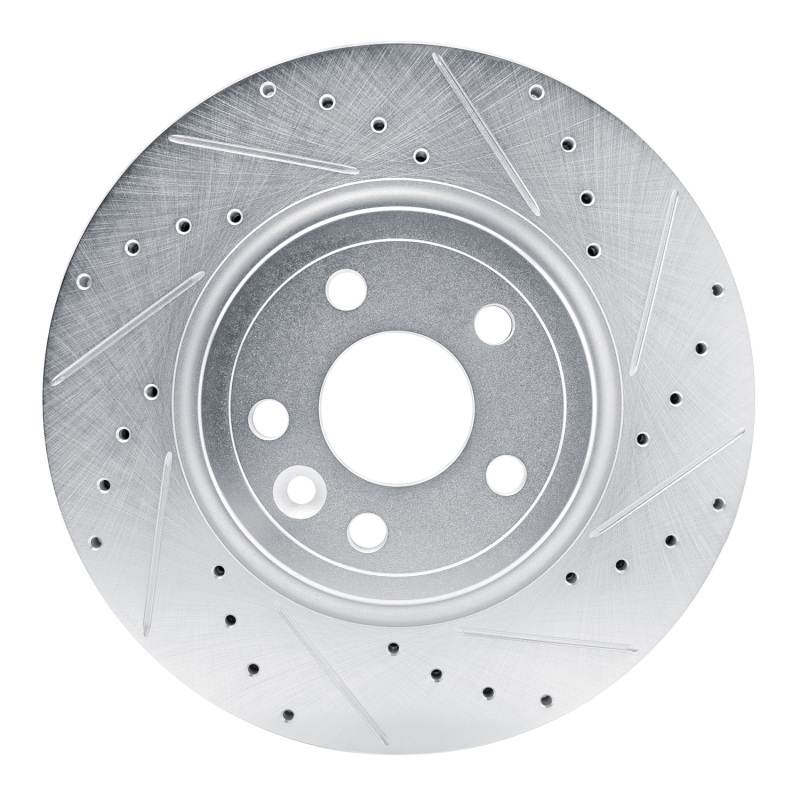 Picture of R1 17-19 Jaguar F-Pace Front Right Drilled & Slotted Silver Brake Rotor