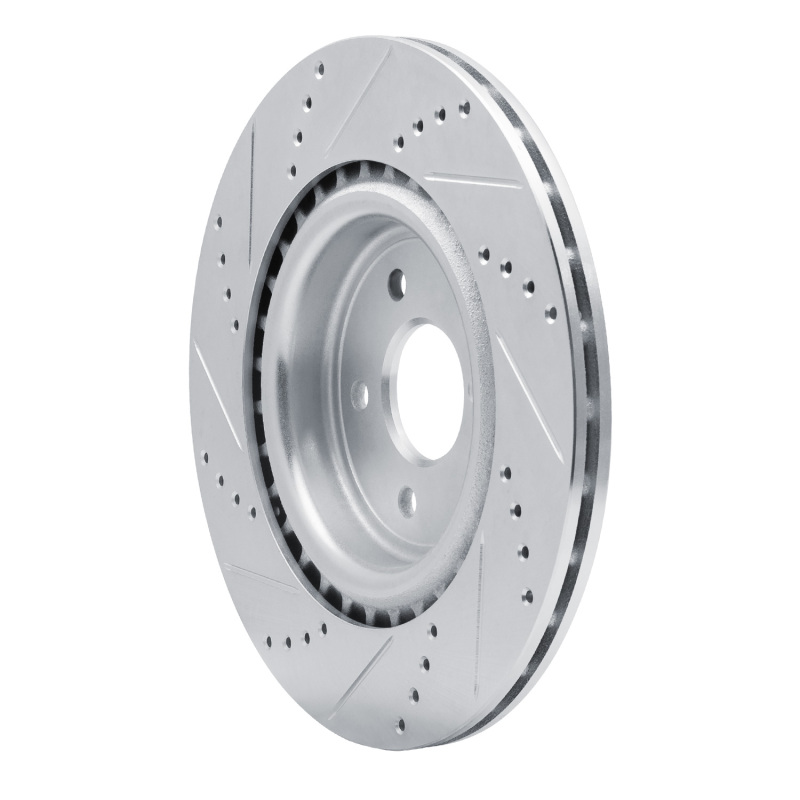 Picture of R1 16-24 Jaguar XF Rear Right Drilled & Slotted Silver Brake Rotor