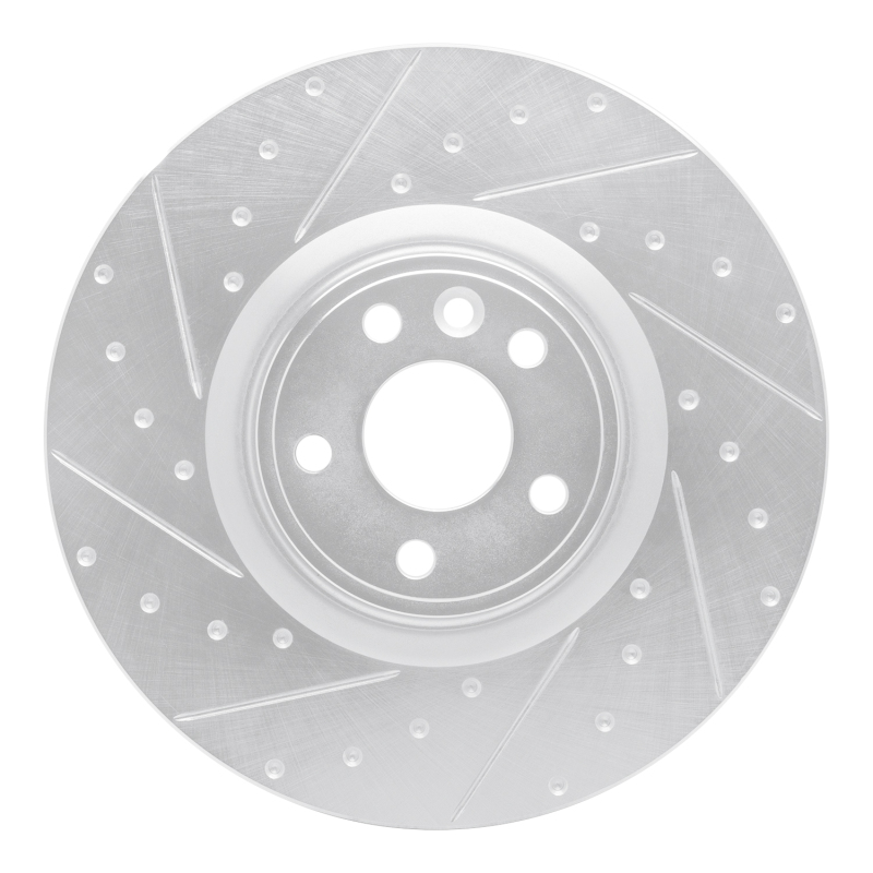 Picture of R1 18-20 Jaguar E-Pace Front Left Drilled & Slotted Silver Brake Rotor