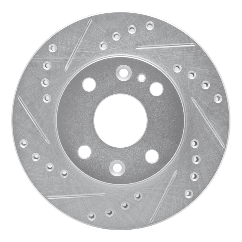 Picture of R1 94-02 Ford ASPIRE Front Left Drilled & Slotted Silver Brake Rotor