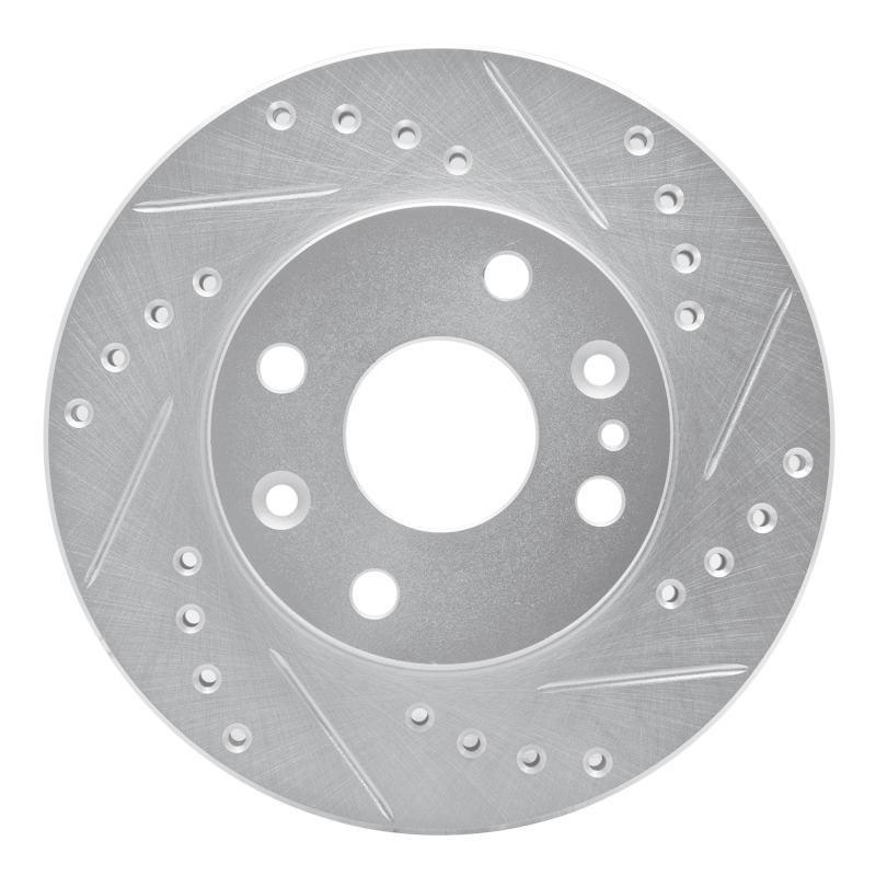 Picture of R1 94-02 Ford ASPIRE Front Right Drilled & Slotted Silver Brake Rotor