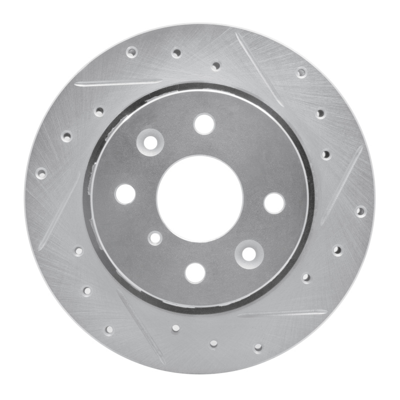 Picture of R1 94-00 Kia SPECTRA Front Right Drilled & Slotted Silver Brake Rotor