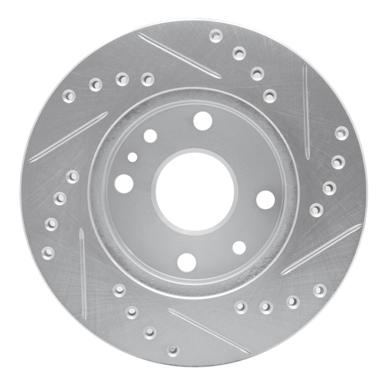 Picture of R1 94-02 Ford ASPIRE Front Left Drilled & Slotted Silver Brake Rotor