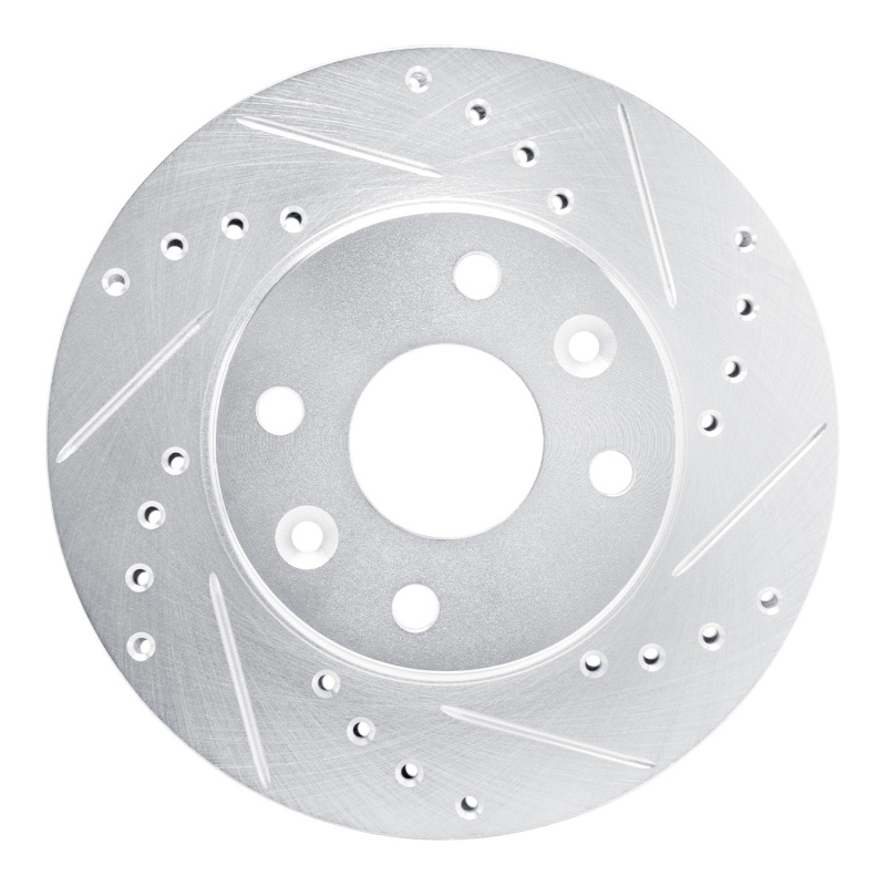 Picture of R1 94-00 Kia SPECTRA Front Right Drilled & Slotted Silver Brake Rotor