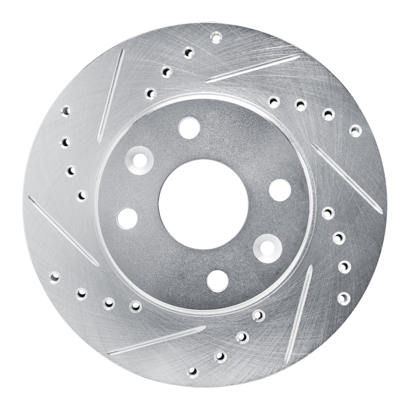 Picture of R1 94-00 Kia SPECTRA Front Left Drilled & Slotted Silver Brake Rotor