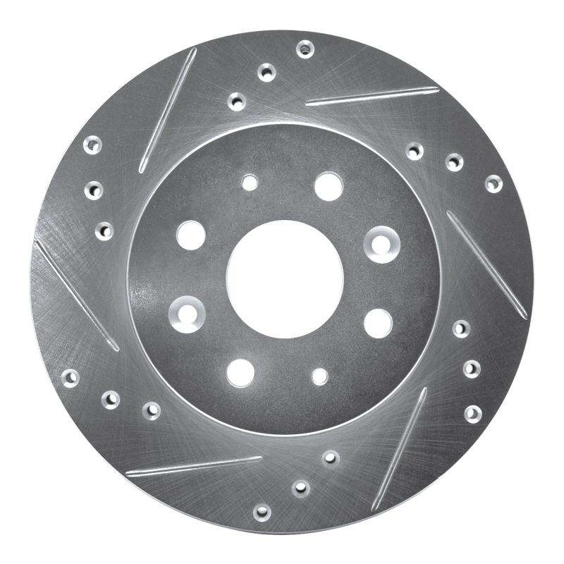 Picture of R1 03-05 Kia Rio Front Left Drilled & Slotted Silver Brake Rotor