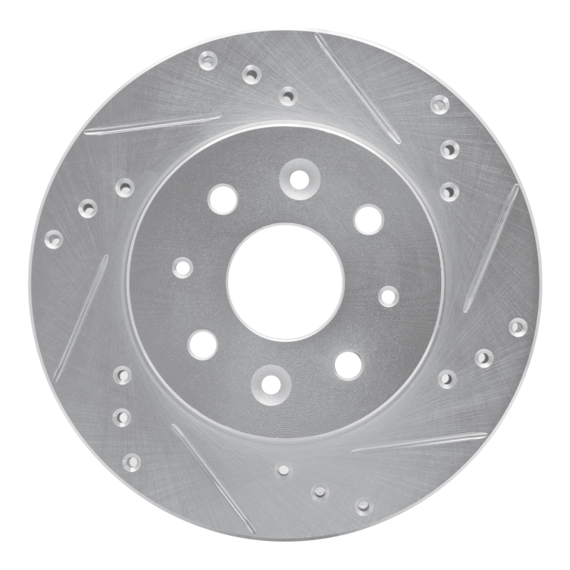 Picture of R1 03-05 Kia Rio Front Right Drilled & Slotted Silver Brake Rotor