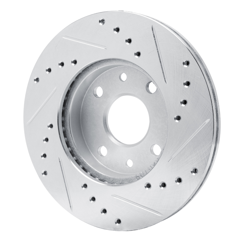 Picture of R1 94-00 Kia SPECTRA Front Left Drilled & Slotted Silver Brake Rotor