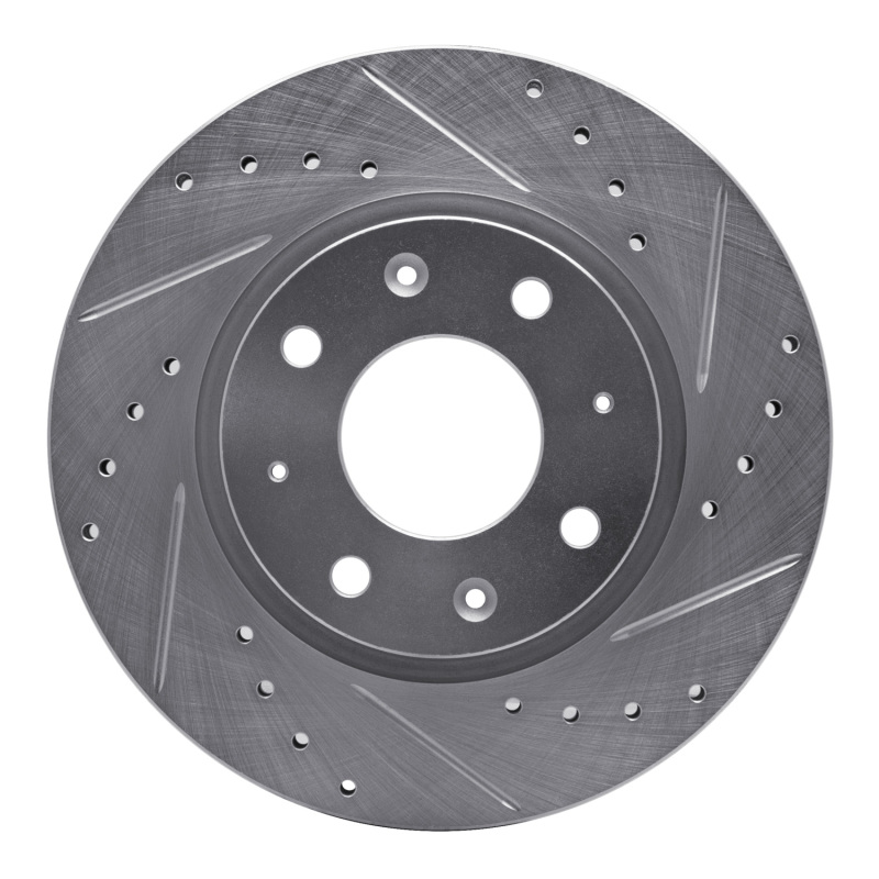 Picture of R1 04-09 Kia SPECTRA Front Right Drilled & Slotted Silver Brake Rotor
