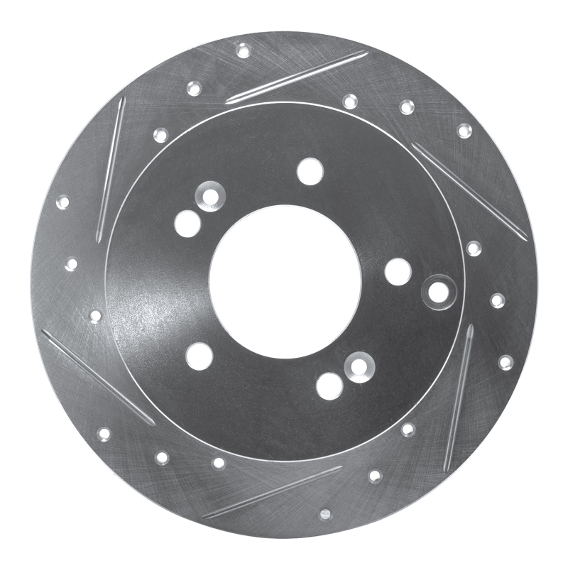 Picture of R1 07-12 Kia Rondo (Canada) Rear Left Drilled & Slotted Silver Brake Rotor
