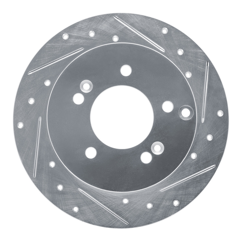 Picture of R1 07-12 Kia Rondo (Canada) Rear Right Drilled & Slotted Silver Brake Rotor