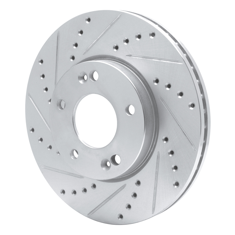 Picture of R1 07-10 Kia Rondo (Canada) Front Left Drilled & Slotted Silver Brake Rotor