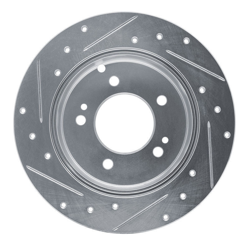 Picture of R1 07-12 Kia Rondo (Canada) Rear Right Drilled & Slotted Silver Brake Rotor