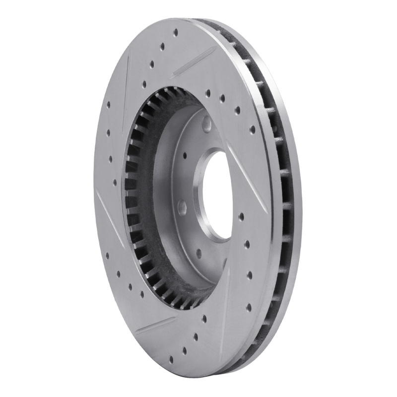 Picture of R1 04-09 Kia SPECTRA Front Right Drilled & Slotted Silver Brake Rotor