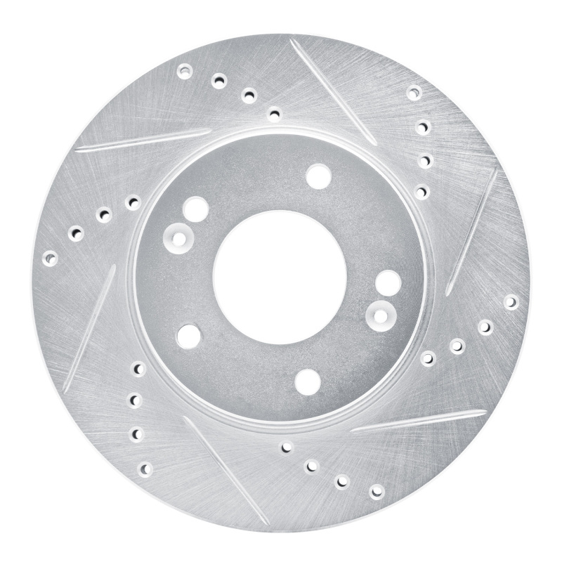 Picture of R1 10-11 Kia SOUL Front Right Drilled & Slotted Silver Brake Rotor