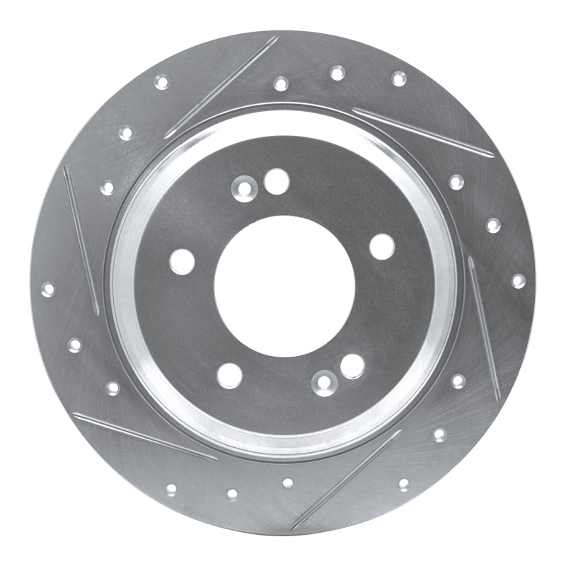 Picture of R1 13-25 Hyundai SONATA Rear Left Drilled & Slotted Silver Brake Rotor