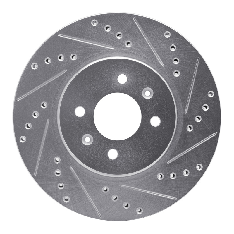 Picture of R1 12-23 Hyundai ACCENT Front Right Drilled & Slotted Silver Brake Rotor
