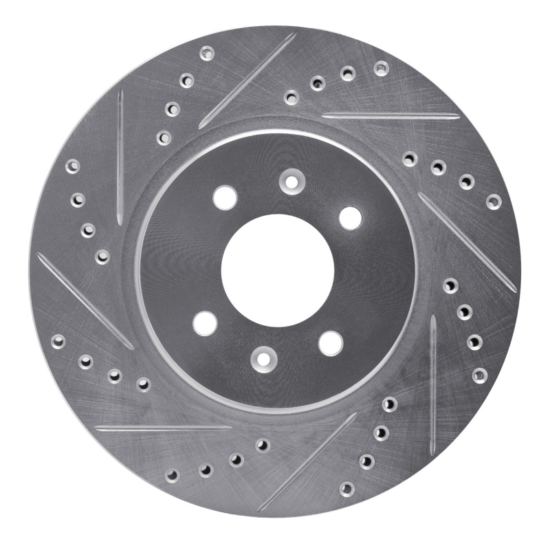 Picture of R1 12-23 Hyundai ACCENT Front Left Drilled & Slotted Silver Brake Rotor