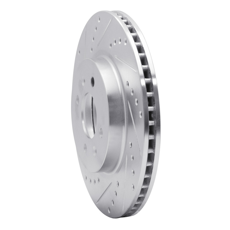 Picture of R1 12-23 Hyundai ACCENT Front Left Drilled & Slotted Silver Brake Rotor