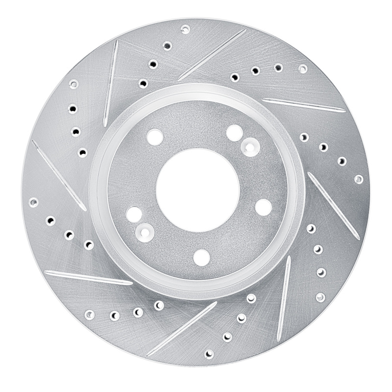 Picture of R1 15-19 Kia SOUL EV Front Left Drilled & Slotted Silver Brake Rotor