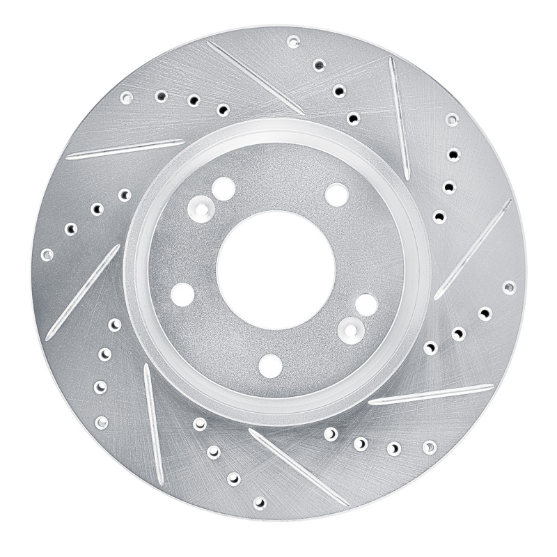 Picture of R1 15-19 Kia SOUL EV Front Right Drilled & Slotted Silver Brake Rotor