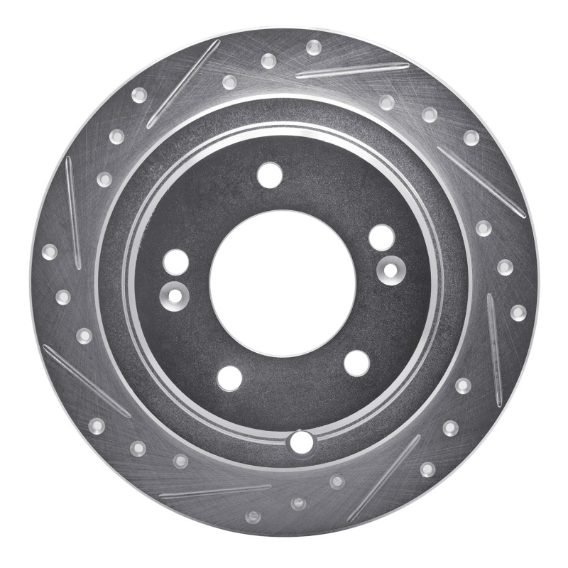 Picture of R1 04-06 Kia AMANTI Rear Left Drilled & Slotted Silver Brake Rotor