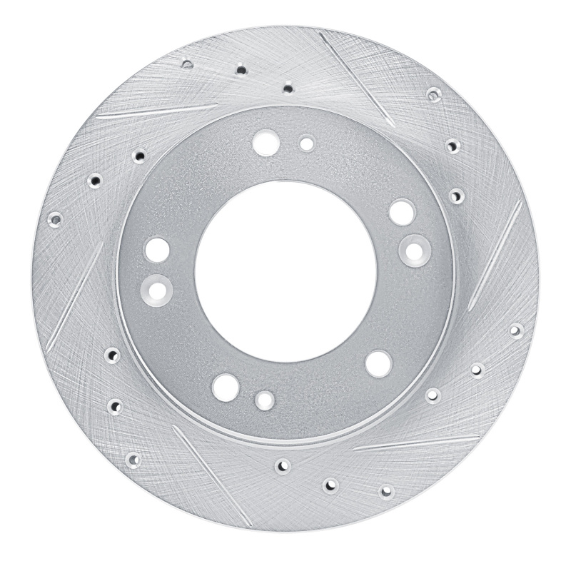 Picture of R1 95-02 Kia SportAGE (USA/Canada) Front Right Drilled & Slotted Silver Brake Rotor