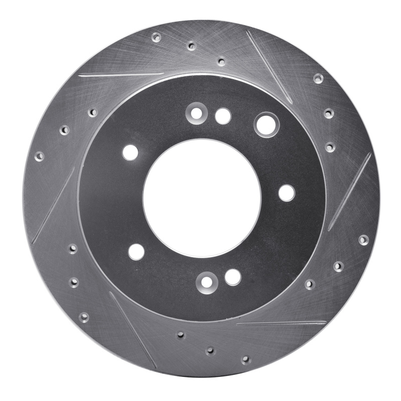 Picture of R1 03-06 Kia SORENTO Rear Right Drilled & Slotted Silver Brake Rotor