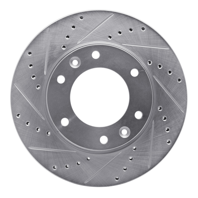Picture of R1 06-14 Hyundai Entourage Front Left Drilled & Slotted Silver Brake Rotor