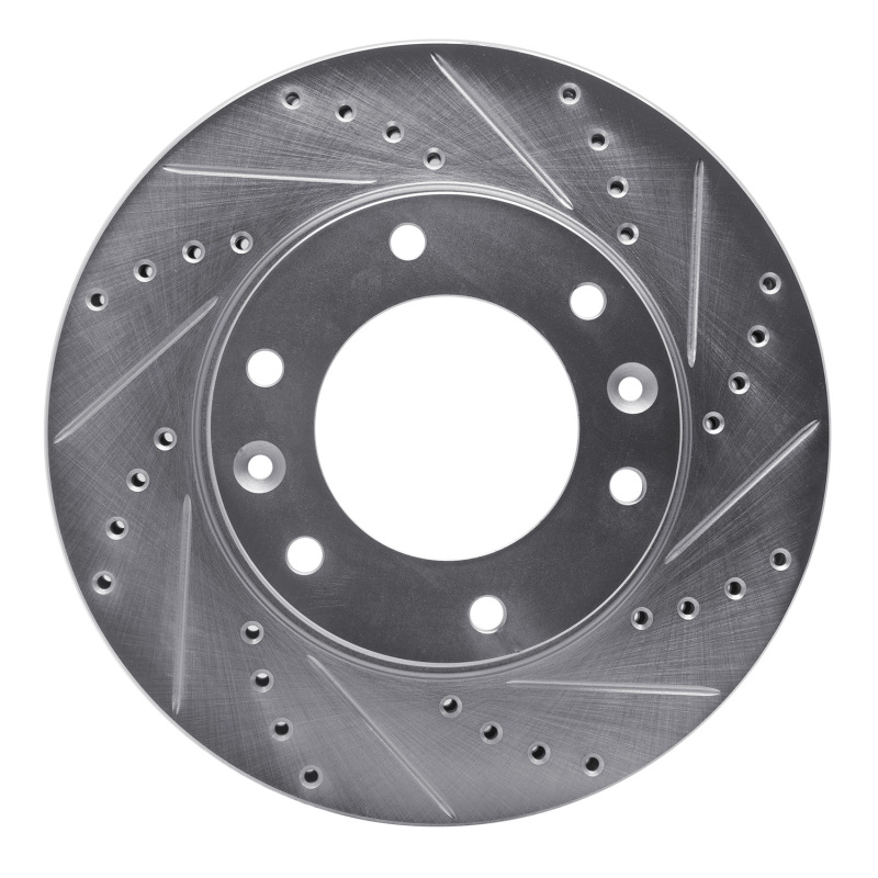 Picture of R1 06-14 Hyundai Entourage Front Right Drilled & Slotted Silver Brake Rotor