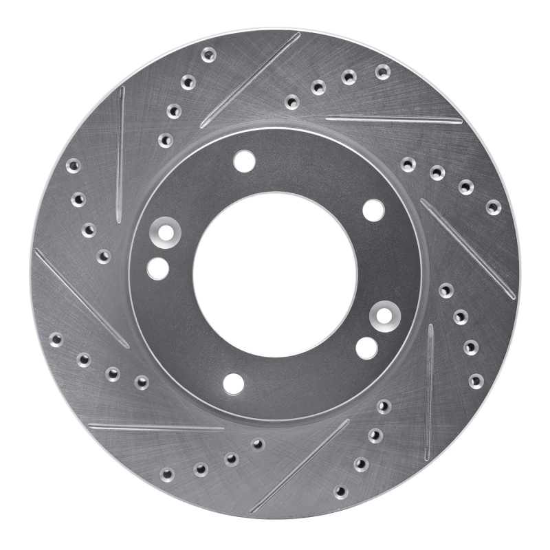 Picture of R1 07-09 Kia SORENTO Front Left Drilled & Slotted Silver Brake Rotor