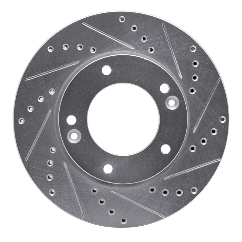 Picture of R1 07-09 Kia SORENTO Front Right Drilled & Slotted Silver Brake Rotor