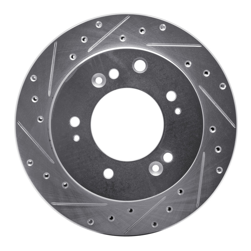 Picture of R1 07-09 Kia SORENTO Rear Left Drilled & Slotted Silver Brake Rotor