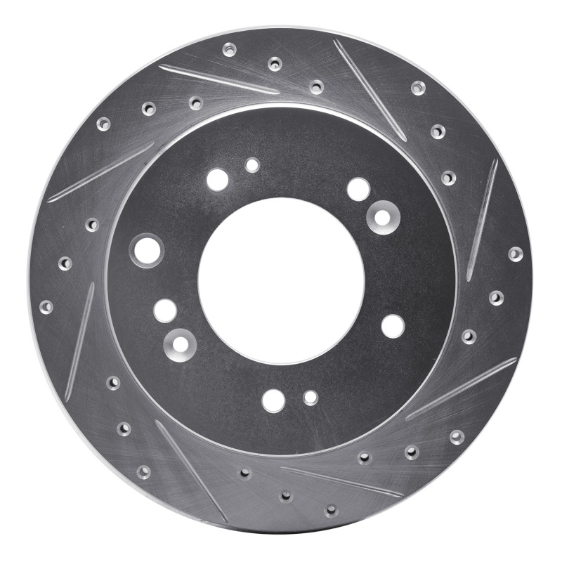 Picture of R1 07-09 Kia SORENTO Rear Right Drilled & Slotted Silver Brake Rotor