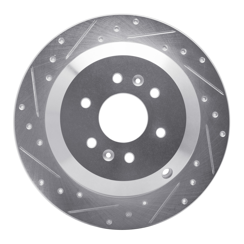 Picture of R1 09-10 Kia BORREGO Rear Left Drilled & Slotted Silver Brake Rotor