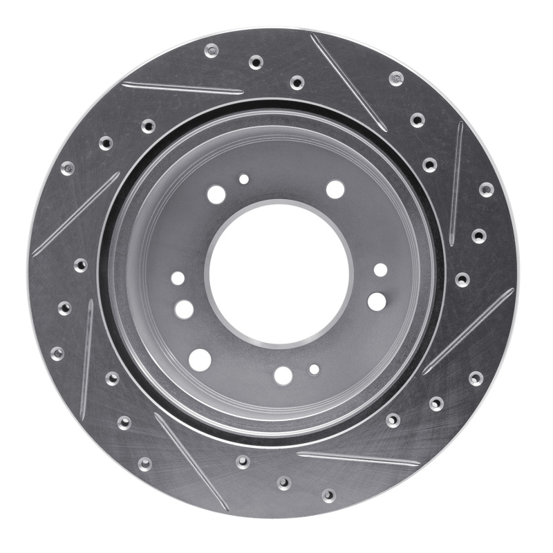 Picture of R1 07-09 Kia SORENTO Rear Left Drilled & Slotted Silver Brake Rotor