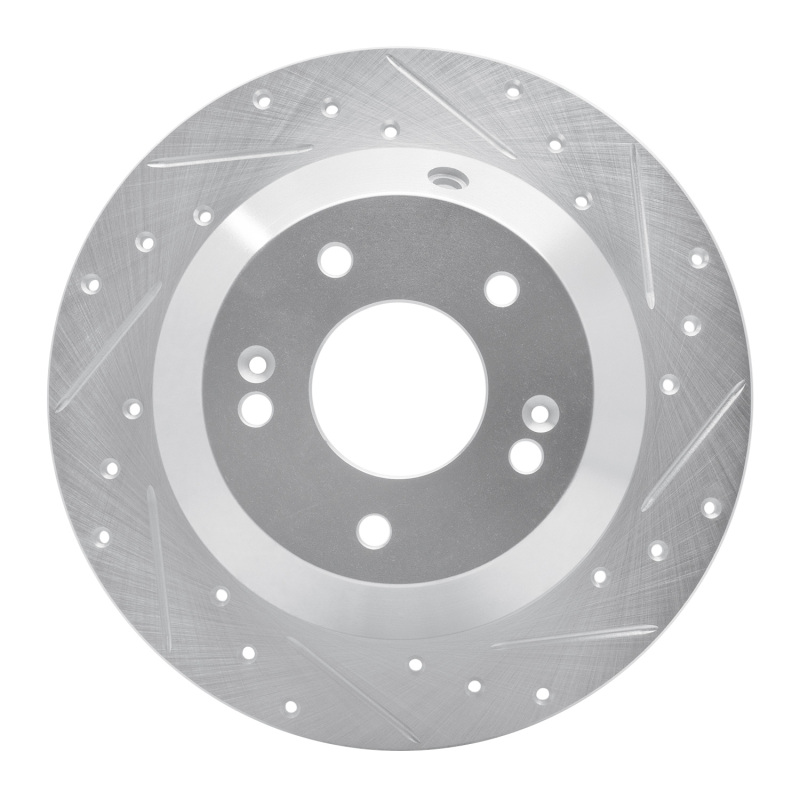 Picture of R1 15-20 Kia SORENTO Rear Right Drilled & Slotted Silver Brake Rotor