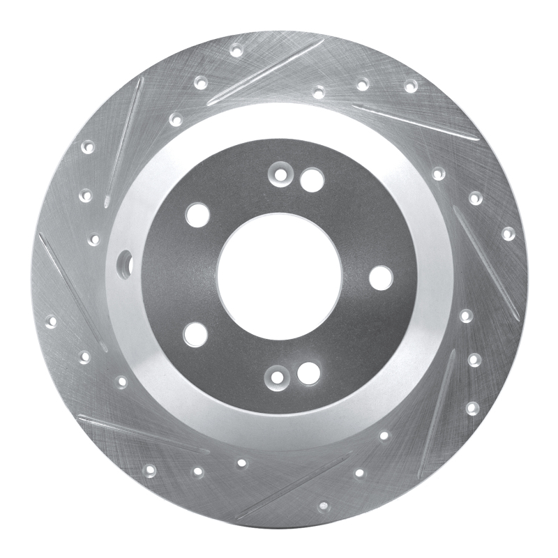 Picture of R1 15-20 Kia SORENTO Rear Left Drilled & Slotted Silver Brake Rotor