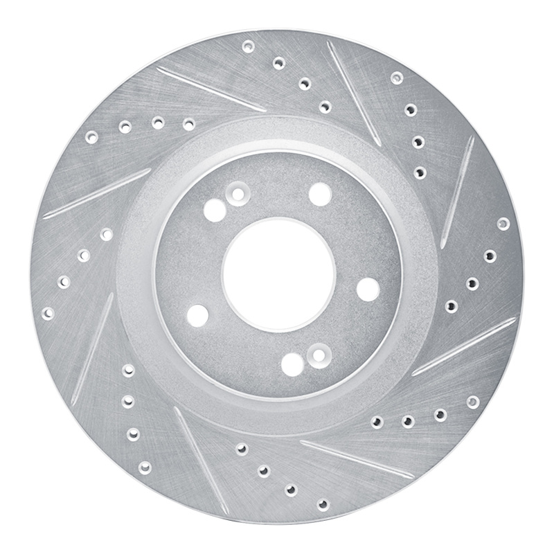 Picture of R1 15-20 Kia SORENTO Front Right Drilled & Slotted Silver Brake Rotor