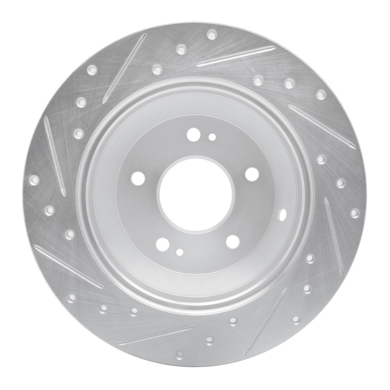 Picture of R1 15-20 Kia SORENTO Rear Right Drilled & Slotted Silver Brake Rotor